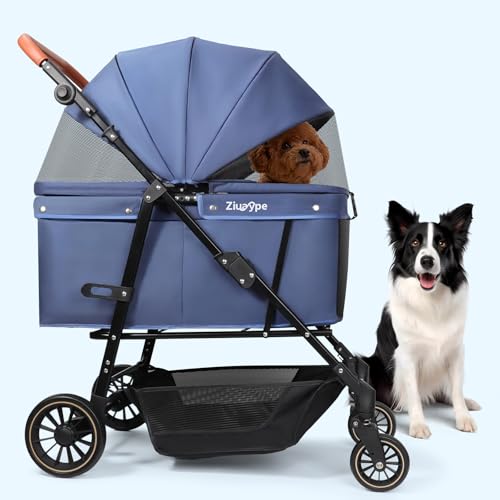 Dog Stroller for Large & Medium Dogs (Blue)