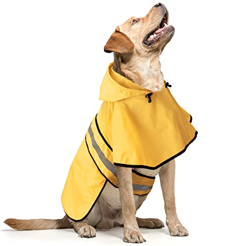 Reflective Waterproof Dog Raincoat (Large / Yellow)