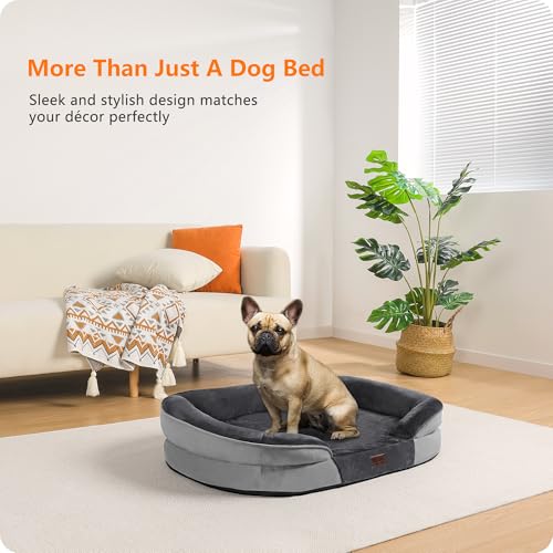 Orthopedic Waterproof Medium Dog Bed Sofa (Medium(28 x 21 x 5.5 inch) / Dark Grey)