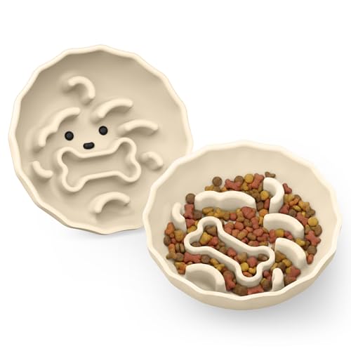 Slow Feeder Dog Bowls Made of Premium Food (Ivory / Doggy)