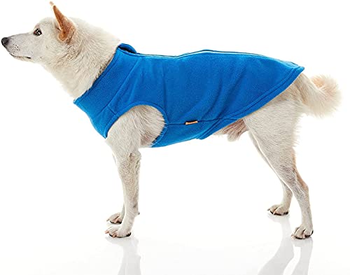 Zip Up Fleece Dog Sweater (3X-Large chest (~28.5") / Blue)