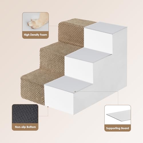 Dog Stairs for Small Dogs 13.5" H (Camel / Standard 15" x 18" x 13.5")