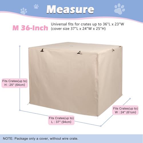 Dog Crate Cover (36.0"L x 23.0"W x 25.0"H / Tan)