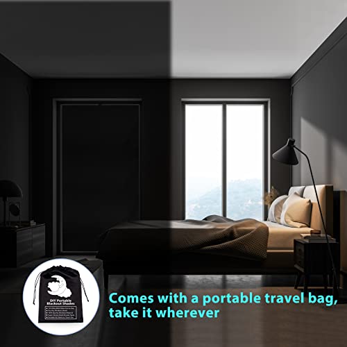 Portable Blackout Curtains (Black / 57"W x 157"H)