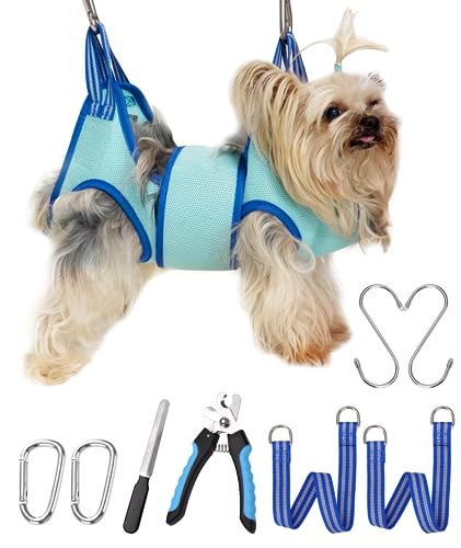Dog Grooming Hammock (XX-Small 7 LB Max/Turquoise)