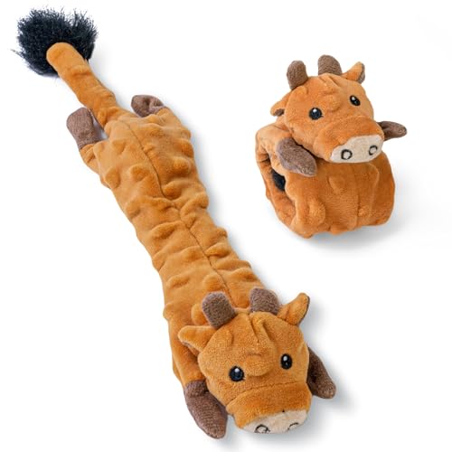 Dog Squeaky Toys Pack (Small / Bubble Plush-Cow)