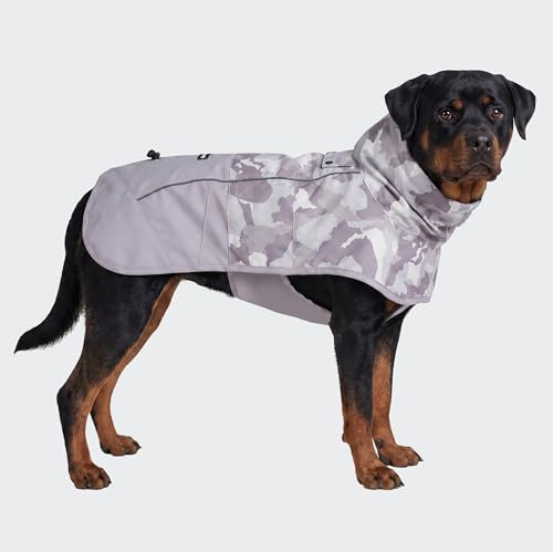 Dog Raincoat Waterproof Rain Jacket w (Camo Grey / 4XL)