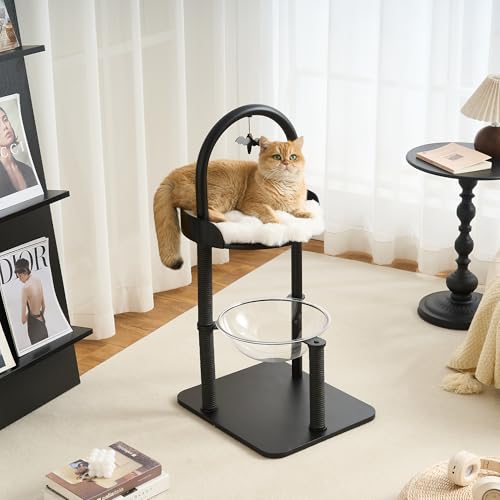 34" Modern Cat Tree Furniture for Indoor Small & Medium Cats (Classic Black-34")