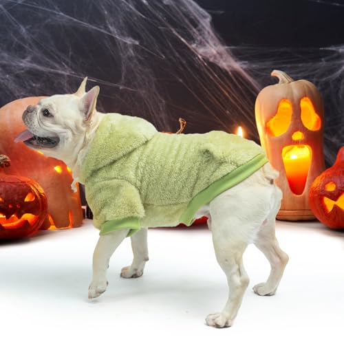 Fleece Dog Sweaters Hoodie for Small Medium Large Dogs Girls Boys (Large / Green)