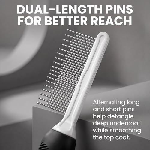 Poodle Pet Dog Combs for Grooming Matting (Black / Detangling Pet Comb)