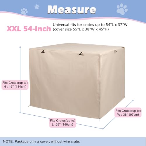 Dog Crate Cover (54.0"L x 37.0"W x 45.0"H / Tan)