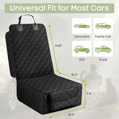 Front Seat Cover for Dogs with Side Flaps