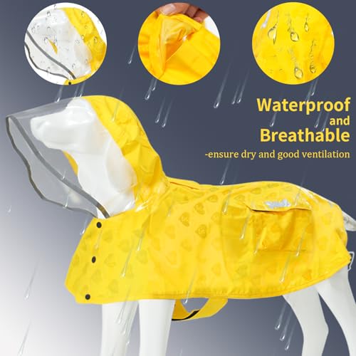 Waterproof Dog Raincoat (Yellow(Water-Activated Color Change) / Medium)