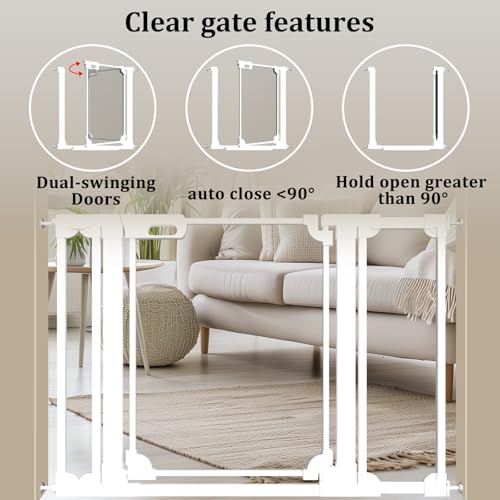 Clear Acrylic Baby Gate 29.52 (White / 29.52-37.79"W)
