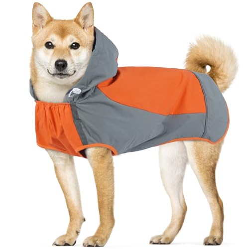 Dog Raincoats for Large Dogs (X-Large / Orange)