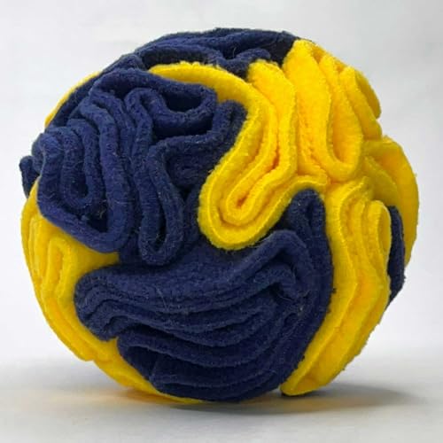 Puppy Small Breed Snuffle Ball Toy Bright Yellow & Royal Blue (Yellow and Blue / Small)