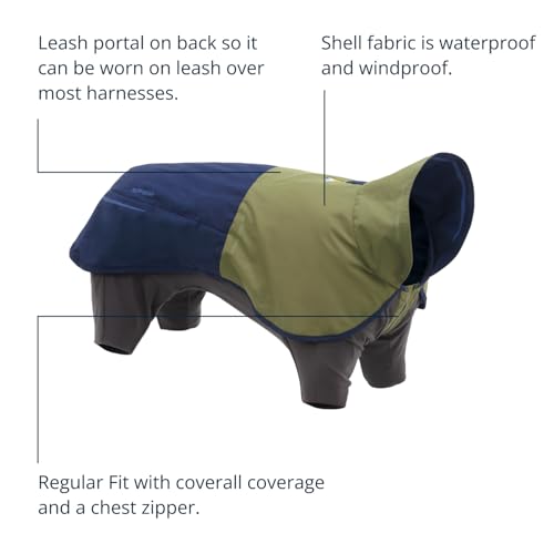 Sun Shower Dog Raincoat Coverall (Midnight Blue / X-Large)