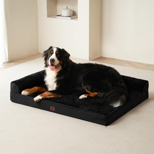 XL Dog Bed Memory Foam for Crate (Black / 41.0"L x 27.0"W x 6.5"Th)