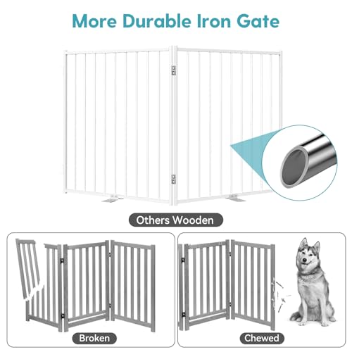 Full Metal Dog Gate Extension (White / 【2 Panels】52"W×30"H)