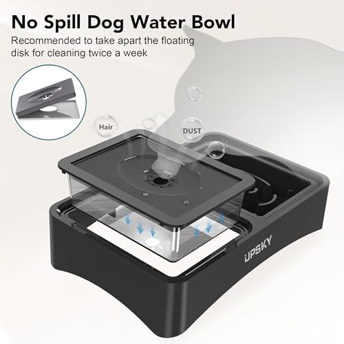 2-in-1 Elevated Dog Bowls Set with 4 Height Adjustable Stand, Balck (no)