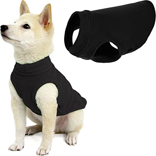 Stretch Fleece Vest Dog Sweater (Small Length (9") / Black)