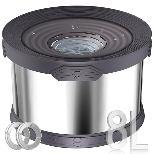 8L Dog Water Bowl No Spill Stainless Steel for Slow Drinking Gray (8L / Grey)