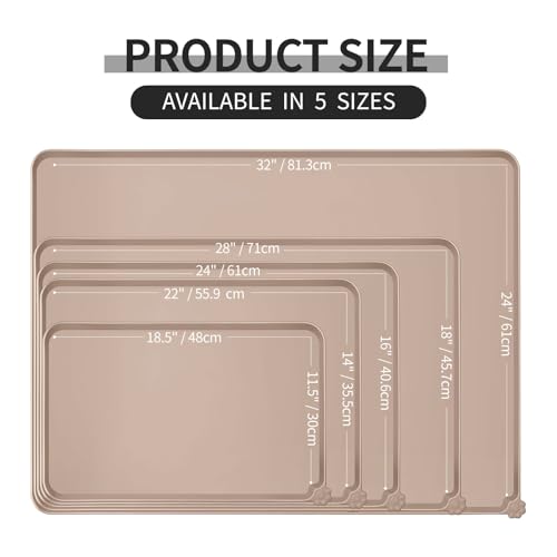 Silicone Pet Feeding Mat (Taupe / 18.5" x 11.5")