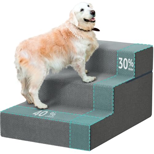 Large Dog Stairs for High Beds (Grey / 3 Steps (18" High))