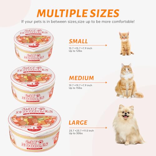 Ramen Noodle Cat Bed (15.7"L x 15.7"W x 7.9"Th / white)