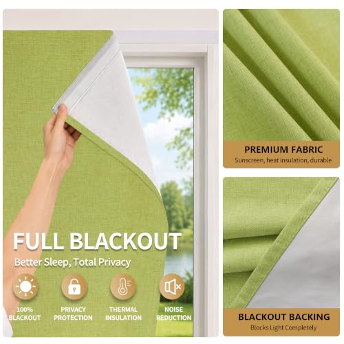 Portable Blackout Curtains (Fruit Green / 52"W x 72"H)