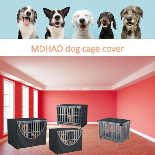 Dog Cage Cover Fits 38"L x 26.3"W x 31"H Metal Dog Cages With Fleece Lining (Black（with fleece lining） / 38"L x 26.3"W x 31"H)