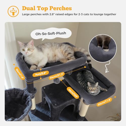 81" Heavy Duty Cat Tree for Large Cats (Dark Grey / 81in)