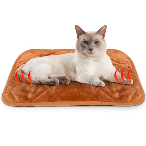 Self Warming Cat Bed Indoor (21x16 IN / Brown)
