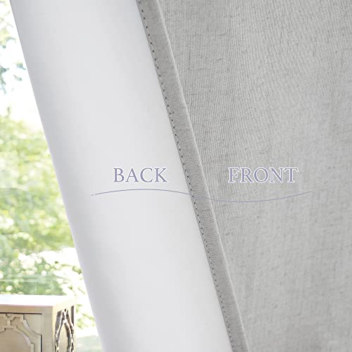 Natural Linen Textured French Door Window Curtains 100% Blackout (Concrete Grey / 26"W x 72"L (Pack of 1))