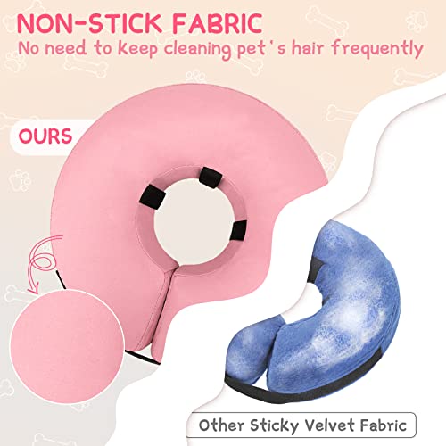 Inflatable Dog Cone Collar Alternative After Surgery (Solid Pink / XXL(Neck 18.5"-23.5"))