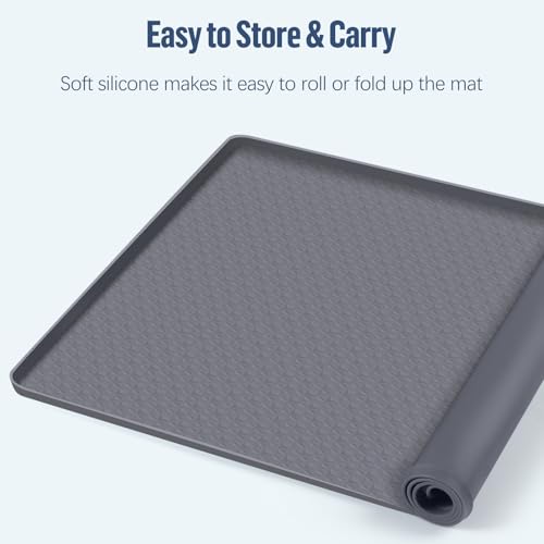 Pee Pad Holder for Dogs 51''x25.6'' Silicone Puppy Pee Pad Tray (Dark Grey)