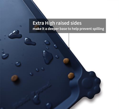 X Large Silicone Pet Feeding Mats (28" x 20" / French Navy)