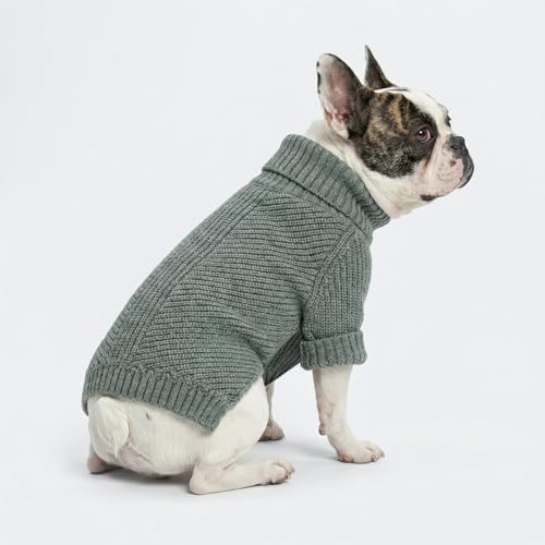 Dog Turtleneck Sweater (Large / Heather Grey)