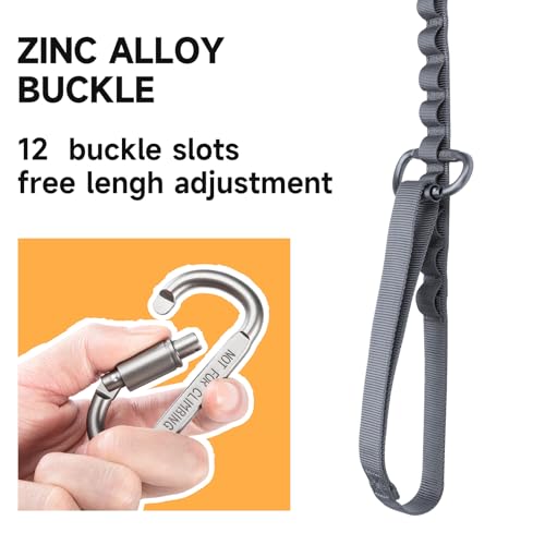 Tactical Military Bungee Nylon Dog Leash Adjustable (Grey)