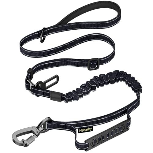 Tactical Bungee No Pull Strong Dog Leash (Rflective Black)