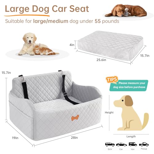 Car Seat for Large Size Dog (Grey / Large)
