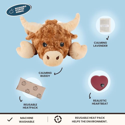 Calming Cow Heartbeat Puppy Toy with Heat Pack