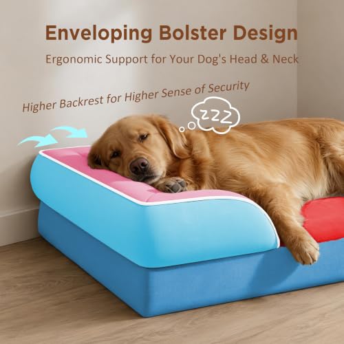 Orthopedic Dog Bed for Extra Large Dogs with Bolster (42.0"L x 30.0"W x 8.5"Th / Atlanta)
