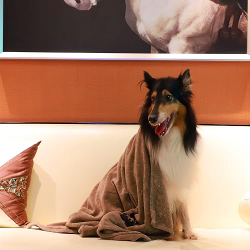 Dog Towels for Drying Dogs 2 Pack (Black and Brown / M-36" * 28")