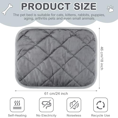 8 Pack Self Heating Cat Mat (Gray / 18 x 24 Inch)