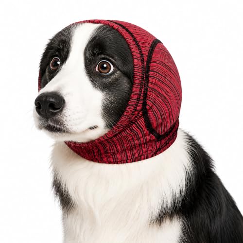 Dog Calming Head Wrap (Red / XL:Head Circumference: 19.7–23.6 in)