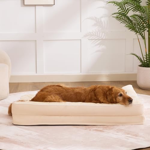 XL Orthopedic Dog Bed for Large Sized Dogs (42.0"L x 30.0"W x 7.5"Th / Beige)
