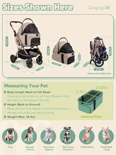 Small Dog Stroller (KHAKI)