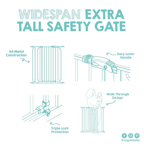 36" Extra Tall and Wide Baby Gate (White / 29-49"W x 36"H)