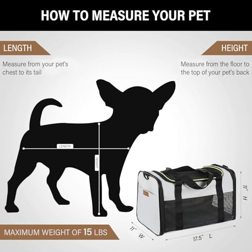Cat Carrier Portable Foldable Dog Pet Carrier (17.5"L x 11.0"W x 11.0"H / Grey)